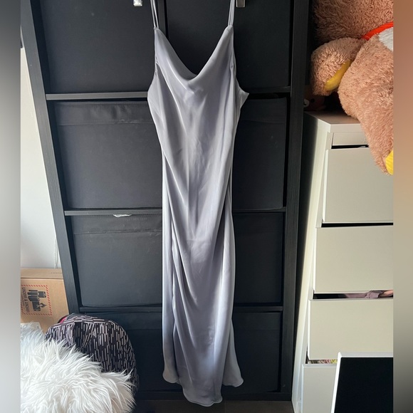 Blue Draped Cami Dress - Picture 9 of 10